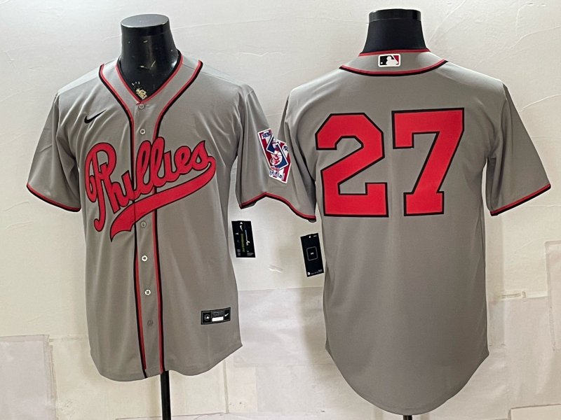Men 2026 Philadelphia Phillies #27 grey Game Nike MLB Jersey 08040->philadelphia phillies->MLB Jersey